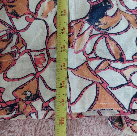 A.L.C.  Salina Linen Printed Long Sleeve Mini Dress Size 4 - Picture 9 of 10